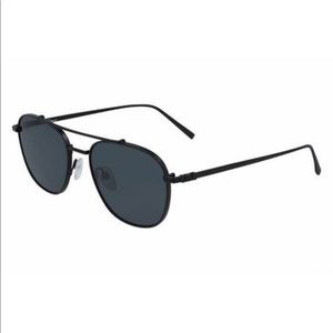 NWT [Salvatore Ferragamo] Matte Black Aviator Sunglasses with Case